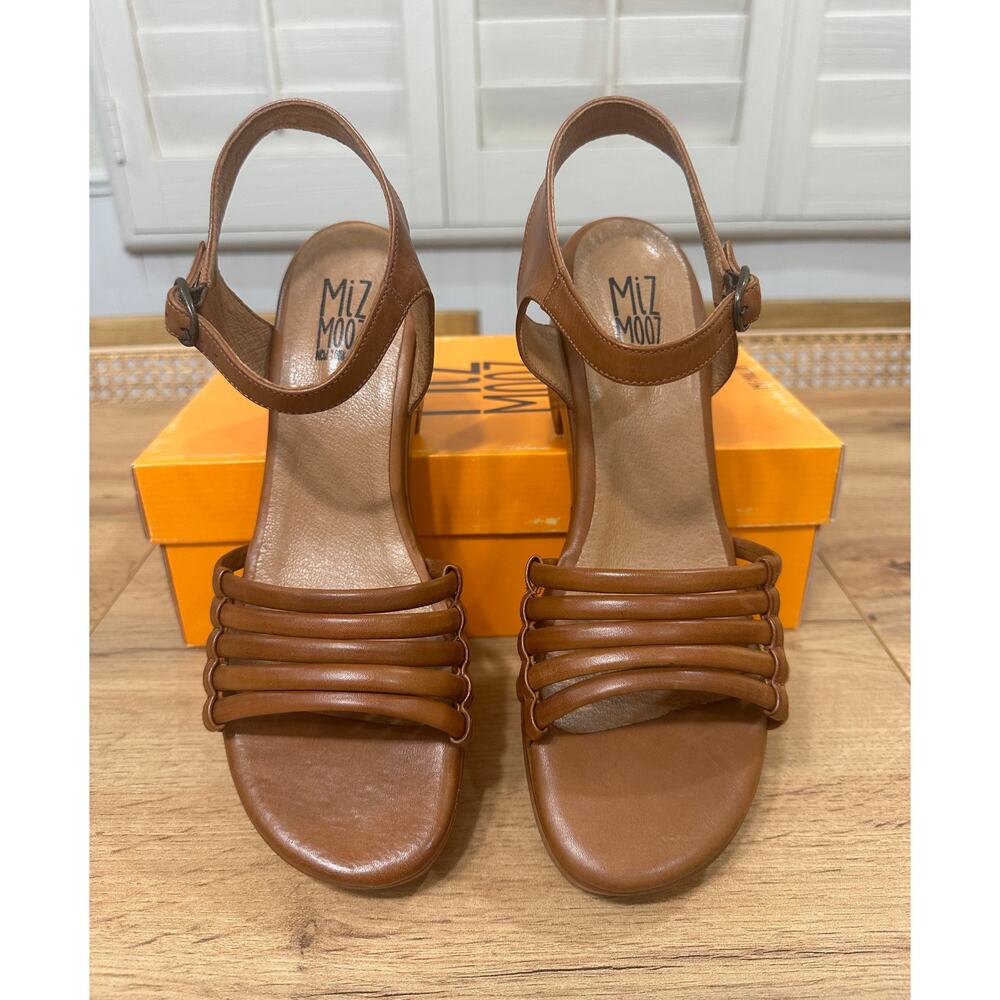 Miz Mooz NYC Graciela Heel Sandal Brandy Leather Sz 9.5/10 US 41 EU NIB Vacation - Picture 8 of 14